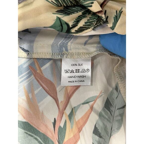 The Games We Play 100% Silk Tropical Print High Waist Wide Pants S - Picture 4 of 4